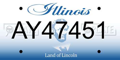AY47451 Illinois License Plate