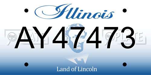 AY47473 Illinois License Plate