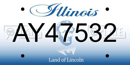 AY47532 Illinois License Plate