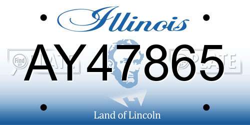 AY47865 Illinois License Plate