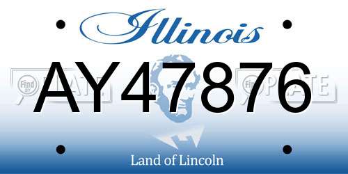 AY47876 Illinois License Plate