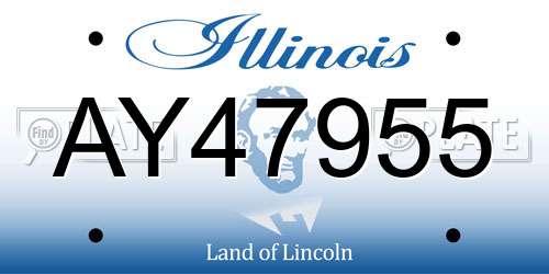 AY47955 Illinois License Plate