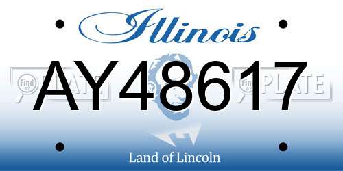 AY48617 Illinois License Plate
