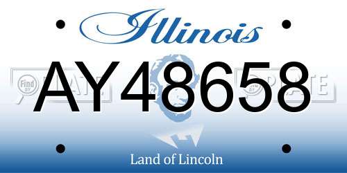 AY48658 Illinois License Plate