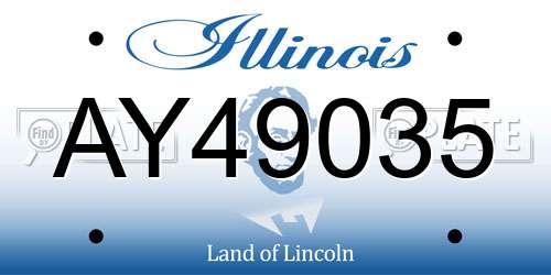 AY49035 Illinois License Plate