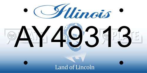 AY49313 Illinois License Plate