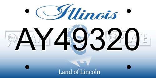 AY49320 Illinois License Plate