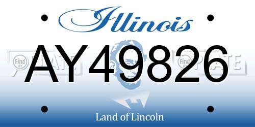 AY49826 Illinois License Plate