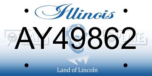 AY49862 Illinois License Plate
