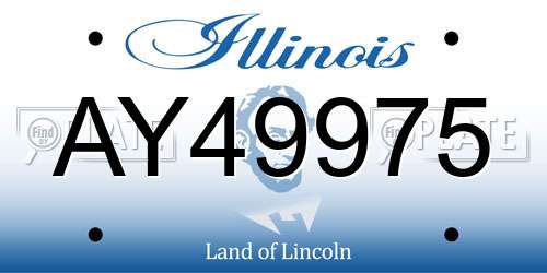 AY49975 Illinois License Plate
