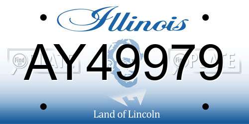 AY49979 Illinois License Plate