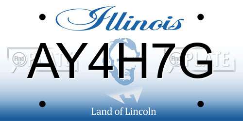AY4H7G Illinois License Plate