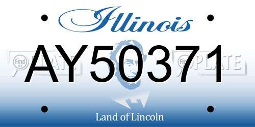 AY50371 Illinois License Plate