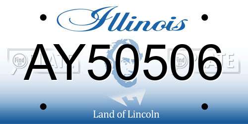 AY50506 Illinois License Plate