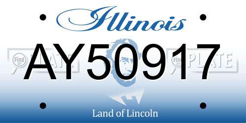 AY50917 Illinois License Plate