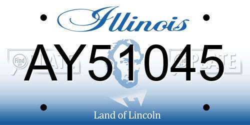 AY51045 Illinois License Plate