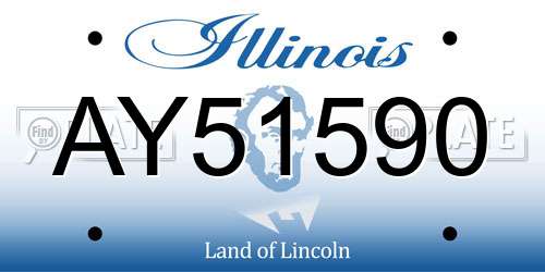 AY51590 Illinois License Plate