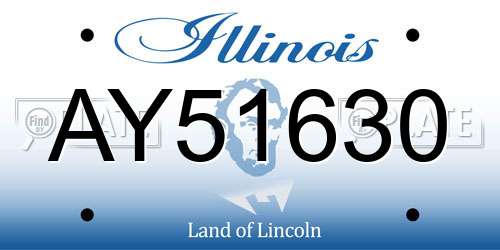 AY51630 Illinois License Plate