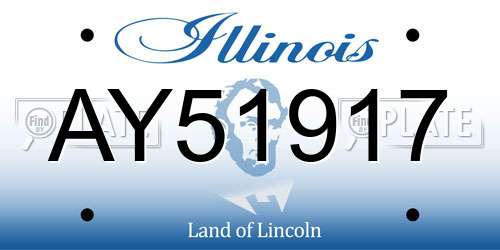 AY51917 Illinois License Plate