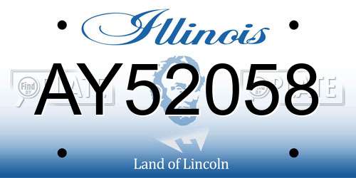 AY52058 Illinois License Plate