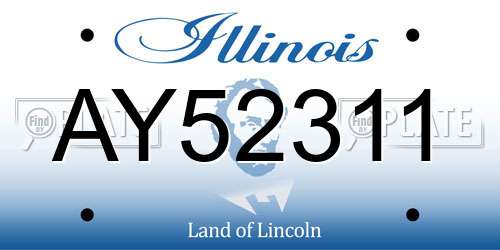 AY52311 Illinois License Plate