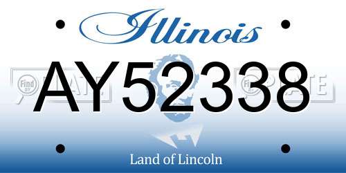 AY52338 Illinois License Plate