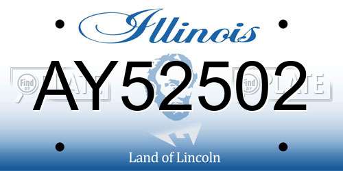 AY52502 Illinois License Plate