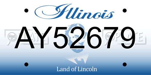 AY52679 Illinois License Plate