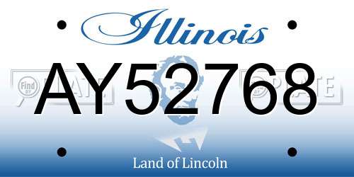AY52768 Illinois License Plate