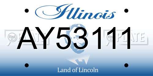 AY53111 Illinois License Plate