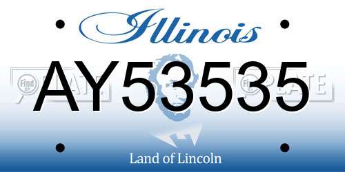 AY53535 Illinois License Plate