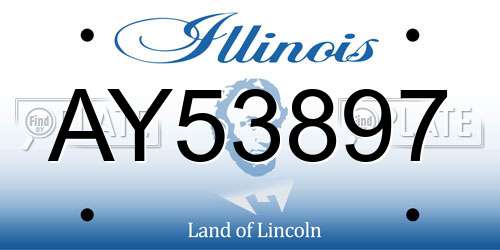AY53897 Illinois License Plate