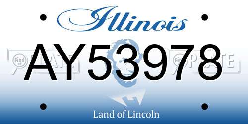 AY53978 Illinois License Plate