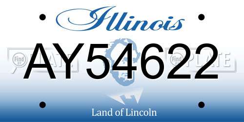 AY54622 Illinois License Plate