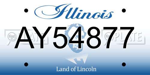 AY54877 Illinois License Plate