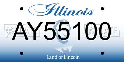 AY55100 Illinois License Plate