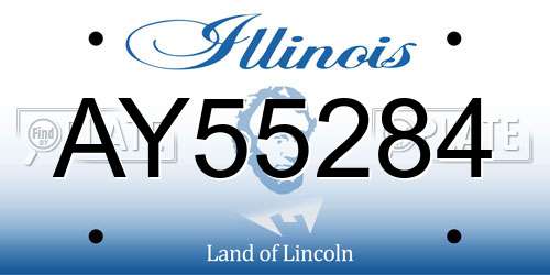 AY55284 Illinois License Plate