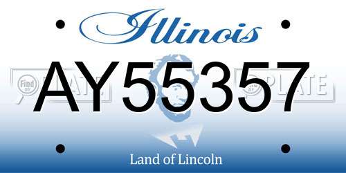 AY55357 Illinois License Plate