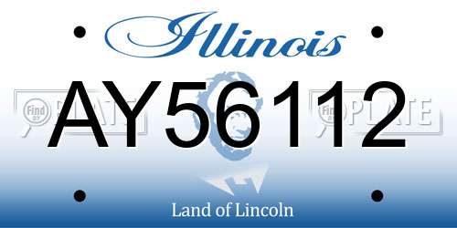 AY56112 Illinois License Plate