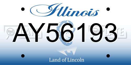 AY56193 Illinois License Plate