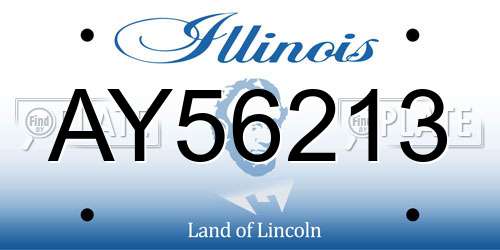 AY56213 Illinois License Plate