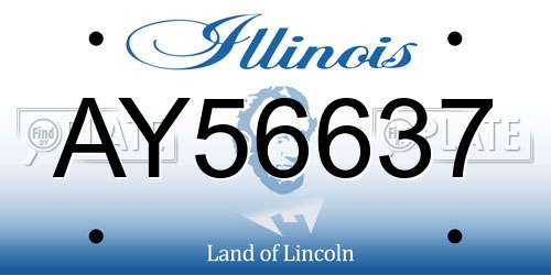 AY56637 Illinois License Plate