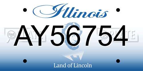 AY56754 Illinois License Plate
