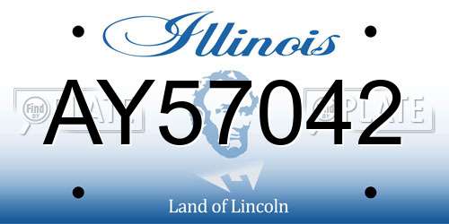 AY57042 Illinois License Plate