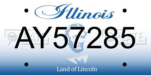AY57285 Illinois License Plate