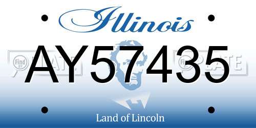 AY57435 Illinois License Plate