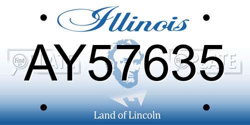 AY57635 Illinois License Plate
