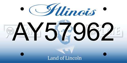 AY57962 Illinois License Plate