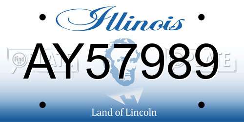 AY57989 Illinois License Plate