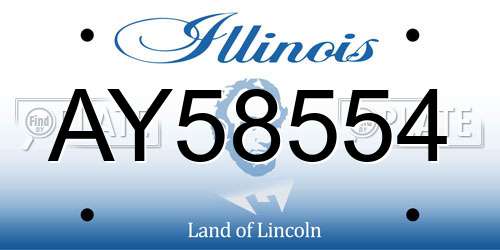 AY58554 Illinois License Plate